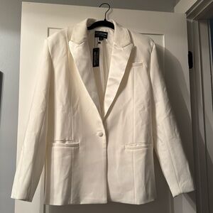 Elegant White Women's Blazer oversized